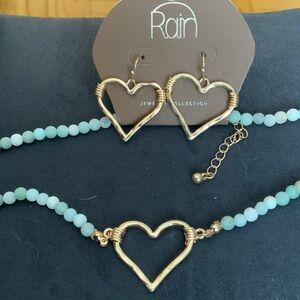 Rain- Gold Heart Jewelry Set